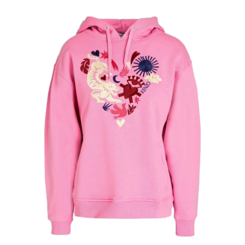 𝅺💗 KENZO Embroidered cotton-fleece hoodie